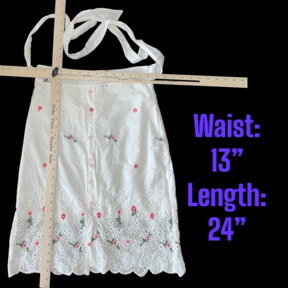 H&M Girl's Embroidered Floral Eyelet Boho Crop Top & Skirt Set NWT - Picture 10 of 11